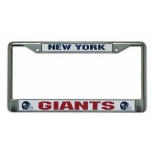   York Giants Chrome License Plate Frame   FREE GIANTS DECAL: Automotive