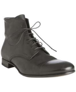 Prada vintage black leather lace up boots  