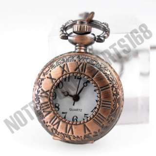 Exquisite Bronze Alarm Clock necklace Watch Y1277  
