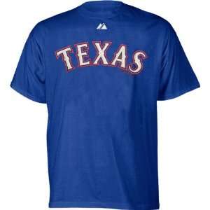  Texas Rangers Youth Blue Texas Wordmark Tee: Sports 