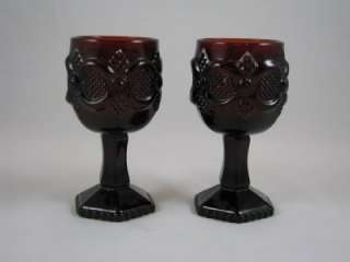 Avon Ruby Red Cape Cod Wine Goblets  