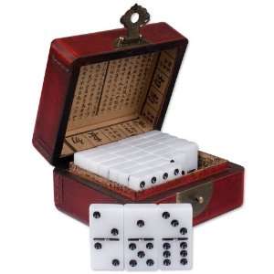  Domino Game Set Double 6 Dominoes Chinese Leather Case 