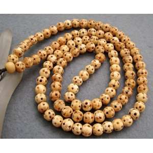   Bone Lu Lu Tong Beads Buddhist Prayer Mala Necklace 