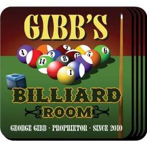  Personalized Billiards Coaster Set