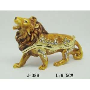  Lion Jewelry Trinket Box 2.5in H