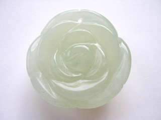 New Jade carved rose flower pendant 35mm  