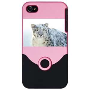   iPhone 4 or 4S Slider Case Pink Snow Leopard HD Apple 