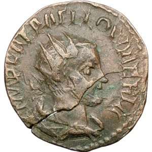 VOLUSIAN Roman Caesar 251AD Roman Coin PISIDIA Antioch EAGLE Legoinary 