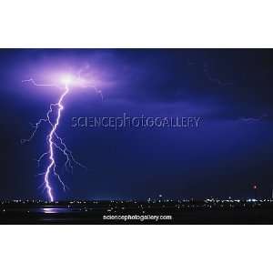  Cloud to ground lightning flashes Framed Prints
