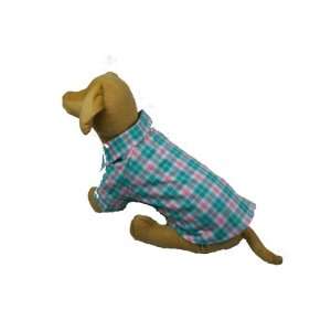  New   WOVEN BUTTON COLLARED PLAID SHIRT by Pet Life