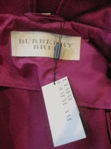 Womens Burberry Brit Wool Hooded Coat Andrea Size 4 US FusciaToggle 