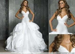New Custom made White/ivory Wedding dress Prom Gown  