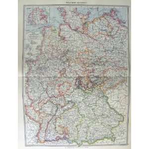  HARMSWORTH MAP 1906 GERMANY HANOVER BERLIN WALDECK