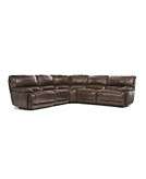 Aiden Leather Sectional Sofa 5 Piece 2 Power Motion Recliner Chairs 2 