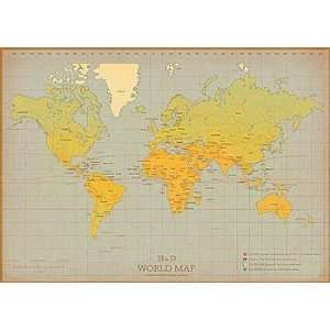 The vintage collection Vintage World Map 27.00 x 20.00 Poster Print 