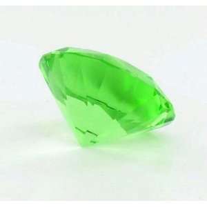    Green Paradot Diamond Shaped Glass Paperweight: Office Products