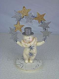 Folk Art Snowman Juggling Stars Figurine Bethany Lowe NEW DF9544 Dee 