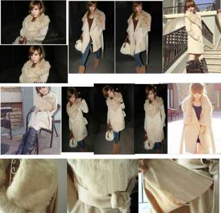 New Women Faux Fur Collar Wool Woolen Long Winter Coat Overcoat 2011 