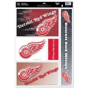  DETROIT RED WINGS OFFICIAL LOGO REUSABLE DECAL SET (5 