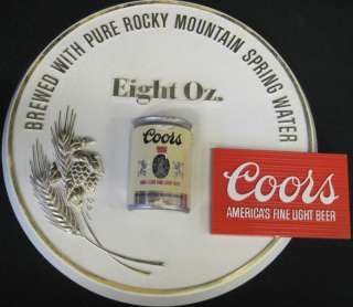 Vintage 1977 Coors Beer 8oz Wall Sign   Awesome  