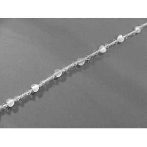   White Glass Hearts & Crystals Magnetic Clasp Anklet: Everything Else