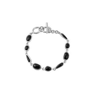  Barse Sterling Silver Onyx Link Bracelet: Jewelry