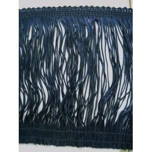  6 Long Navy Blue Chainette Fringe Trim Rayon 081 By The 
