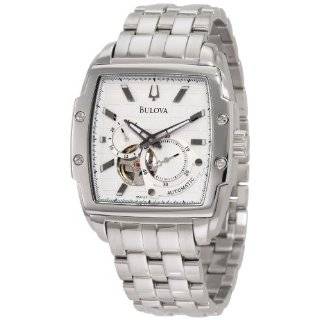   Bulova Mens 96A107 Automatic White Dial Bracelet Watch: Bulova