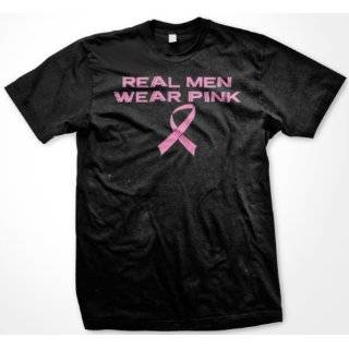  Real Men Wear Pink Breast Cancer Pink T Shirt: Clothing