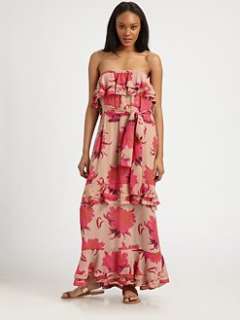By Malene Birger   Feeling Bloom Silk Strapless Dress