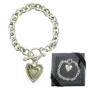 Tender N True Two Tone Toggle Heart Bracelet w/ Gift Box 