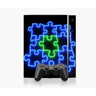 PS3 Playstation 3 Console Skin Decal Sticker  Neon Puzzle