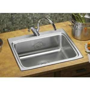   Steel 25 x 22 Single Bowl Kitchen Sink with University of Arkansas