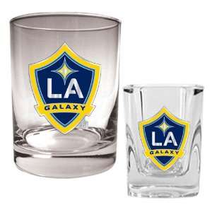 Los Angeles Galaxy MLS Rocks Glass and Square Shot Glass Set   Primary 