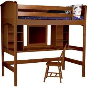   Cooley Twin Study Loft Bed   4 Finish Options: Home & Kitchen