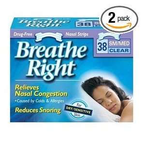  Breathe Right Nasal Strips Sm/Med   38 Clear Strips 