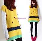 Japan Vintage Style ZigZag Contrast Knit Sweater Yellow  