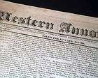   Early SALEM IN Indiana Washington County Co. 1830 Original Newspaper