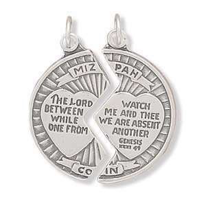  Mizpah Coin with Verse to Share, Two Piece Sterling Silver 