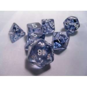   RPG Dice Sets: Black/White Nebula Polyhedral 7 Die Set: Toys & Games