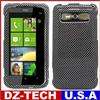 Black Rubberized Hard Case Phone Cover for HTC 7 Trophy  