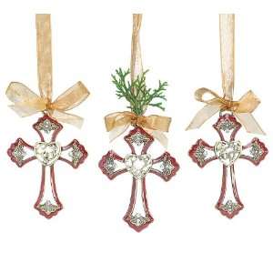   Cross Ornaments With Hope, Peace and Love In Heart