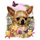 827f Chihuahua Dog Floral Heat Transfer T Shirt Sweatshirt Fabric Iron 