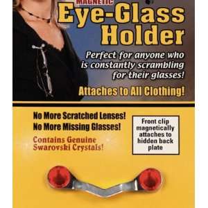  Readerest Magnetic Eye Glass Holder with Red Swarovski 