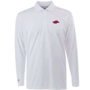  Arkansas Long Sleeve Polo Shirt (White): Sports & Outdoors