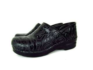   PROFESSIONAL clogs shoes slip ons tooled leather EU 38 US 7.5 8 M