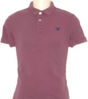 American Eagle Outfitters Burgundy Pique Cotton Athletic Fit Mens Polo 