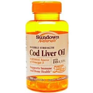  Sundown Naturals  Cod Liver Oil, 100 softgels Pet 