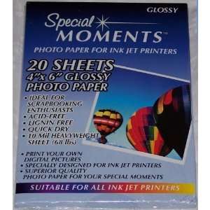 Special Moments Photo Paper for Ink Jet Printers 20 Sheets, 4 X 6 