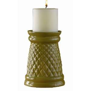    Tag Olive Textured Pillar Candle Holder, 6.5 Tall